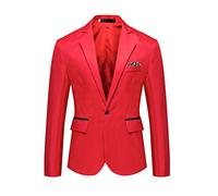 Outwear Herren Mäntel Jacken Hochzeit Anzug Business Casual Herren Stilvolle Oberteile Mantel Solide (XL,3Rot)