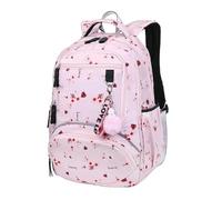 OUXUNDAI Rucksack Große Schultasche Netter Schüler Schulrucksack Gedruckt wasserdichte Bagpack Grundschulbuchtaschen Für Teenager Mädchen Kinder-Rosa Blume