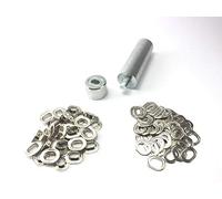 Oval Ösen Set Einschlagstempel 17 x 11 mm + 20 Ovalösen Messing Nickel rostfrei Ösenstempel Boot