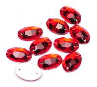 Ovale AAAAA Strasssteine mit flacher Rückseite, zum Aufnähen, Glas-Strass-Steine und Kristalle für Kleiderherstellung, helles Siam, 17 x 24 mm, 24 Stück