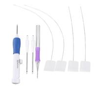 OVAQUIXI Punch Needle Set mit Edelstahlnadeln und Ergonomischem TPR Griff | Austauschbare 3 Größen, Geeignet für DIY Stickerei auf Kleidung und Kissen, Einstellbare Nadelspitzenlänge
