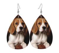 ovely Beagle-Ohrringe für Damen, tropfenförmig, Leder, doppelseitig, leicht, Damen-Ohrschmuck, Schmuck, modisches Geburtstagsgeschenk