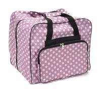 Over-Coverlocktasche XL (rosa/weiß gepunktet)