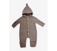 Overall Baby maximo aus Wolle & Bio-Baumwolle, Knöpfe braun Gr. 50/54