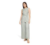 Overall BETTY BARCLAY "Damen mit Bindegürtel", Damen, Gr. 38, Normalgrößen, blau, grün, Obermaterial: 100% Polyester, figurumspielend, Rundhals, Overalls Overall (32814736-38) blau, grün