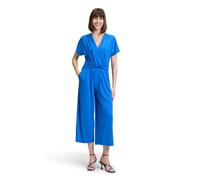 Overall BETTY BARCLAY "Damen mit Eingrifftaschen", Damen, Gr. 36, Normalgrößen, blau (mittelblau), Jersey, Obermaterial: 95% Polyester, 5% Elasthan, figurumspielend, V-Ausschnitt, Overalls Overall, Fo