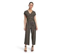 Overall BETTY BARCLAY "Betty Barclay Damen Jumpsuit mit Eingrifftaschen", Damen, Gr. 44, Normalgrößen, schwarz (schwarz, khaki), Jersey, Obermaterial: 95% Viskose, 5% Elasthan., feminin, figurumspiele