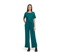 Overall BETTY & CO "Betty & Co Damen Jumpsuit mit Bindegürtel", Damen, Gr. 34, Normalgrößen, blau (deep teal), Obermaterial: 100% Polyester. Futter: 100% Polyester., feminin, tailliert, tiefer Rundhal