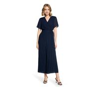 Overall BETTY & CO "Damen mit Plissee", Damen, Gr. 34, Normalgrößen, dunkelblau, Obermaterial: 100% Polyester. Futter: 100% Polyester, figurumspielend lang, V-Ausschnitt, Overalls Overall (27128068-34