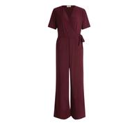 Cartoon Jumpsuit Damen mit Bindegürtel V-Ausschnitt Gr. 36 Dark Aubergine