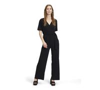 Cartoon Damen Jumpsuit mit Bindegürtel V-Ausschnitt Loose Fit Schwarz Größe 42