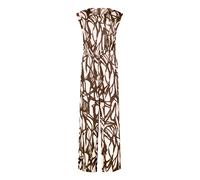 Overall CARTOON "Damen mit Muster", Damen, Gr. 34, Normalgrößen, braun (nature, braun), Obermaterial: 98% Polyester, 2% Elasthan, tailliert, Rundhals, Overalls Overall (90613730-34) nature, braun
