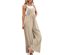 Overall Damen Sommer Latzhose Vintage Floral Gedruckt Lose Casual Baggy Ärmellos Overall Lang Rompers Mädchen Sommeroverall Haremshose Arbeitshose Damen Latzhose