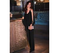 Overall HEINE, Damen, Gr. 34, Normalgrößen, schwarz, 95% Polyester, 5% Elasthan, Chiffon:100% Polyester, unifarben, lang, Overalls Overall (88769236-34) schwarz