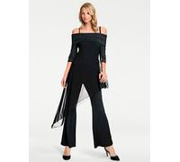 Overall HEINE, Damen, Gr. 34, Normalgrößen, schwarz, 95% Polyester, 5% Elasthan, Netzmaterial:100% Polyamid, unifarben, lang, Overalls Overall (64823446-34) schwarz