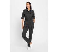 Overall HEINE, Damen, Gr. 40, Normalgrößen, schwarz, 90% Polyester, 10% Elasthan, unifarben, lang, Overalls Overall (53373836-40) schwarz