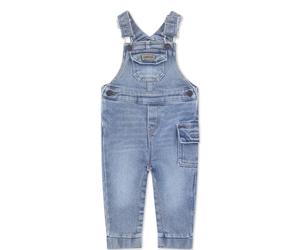 Overall LEVI'S KIDS "LOOSE FIT CARGO OVERALL", Mädchen, Gr. 9M74, N-Gr, blau (good grades), Denim/Jeans, Obermaterial: 62% Baumwolle, 31% Polyester, 5% Viskose, 2% Elasthan, unifarben, loose fit, Over