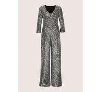 Overall MADELEINE "Jumpsuit Eleganter Pailletten-Einteiler", Damen, Gr. 48, N-Gr, grau (grau, schwarz), Obermaterial: 100% Polyester PES., Overalls Overall (72767310-48) grau, schwarz