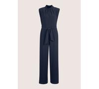 Overall MADELEINE "Overall Eleganter Jumpsuit mit Stehkragen", Damen, Gr. 44, N-Gr, blau (marine), Obermaterial: 65% Polyester PES. 31% Viskose CV. 4% Elasthan EL., Modern, Overalls Overall (33500167-