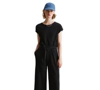 Overall MARC O'POLO DENIM, Damen, Gr. M, N-Gr, schwarz, Jersey, Obermaterial: 96% Baumwolle, 4% Elasthan, regular fit, Rundhals, Overalls Overall, verkürztes Bein, abnehmbarer Gürtel, Reißverschluss a