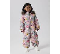 Overall NAME IT "NMFSNOW10 SUIT AOP FO NOOS", Jungen, Gr. 128, N-Gr, woodrose aop:flower rabbit, Fleece, Obermaterial: 100% Polyester, bedruckt, regular fit, Overalls Overall (21675360-128) woodrose a