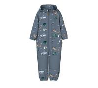 Overall NAME IT "NMMALFA08 SOFTSHELL SUIT AOP 1FO NOOS", Jungen, Gr. 110, N-Gr, flint stone, Softshell, Obermaterial: 94% Polyester, 6% Elasthan, bedruckt, regular fit knöchellang, elastischer Bund, O
