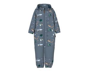 Overall NAME IT "NMMALFA08 SOFTSHELL SUIT AOP 1FO NOOS", Jungen, Gr. 86, N-Gr, flint stone, Softshell, Obermaterial: 94% Polyester, 6% Elasthan, bedruckt, regular fit knöchellang, elastischer Bund, Ov