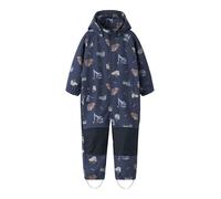 Overall NAME IT "NMMALFA08 SOFTSHELL SUIT AOP 1FO NOOS", Kinder, Gr. 122, N-Gr, blau (oceana aop:construction), Softshell, Obermaterial: 94% Polyester, 6% Elasthan, bedruckt, regular fit knöchellang, 