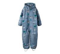 Overall NAME IT "NMMALFA08 SOFTSHELL SUIT AOP 1FO NOOS", Kinder, Gr. 80, N-Gr, blau (flint stone), Softshell, Obermaterial: 94% Polyester, 6% Elasthan, bedruckt, regular fit knöchellang, elastischer B