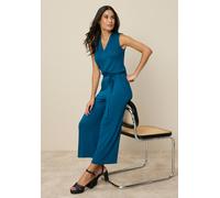 Overall TAMARIS "mit angenehmem Tragegefühl, elastischer Qualität", Damen, Gr. 38, N-Gr, türkis, Single Jersey, Obermaterial: 95% Viskose, 5% Elasthan, unifarben, figurumspielend 7/8-Länge, Overalls O