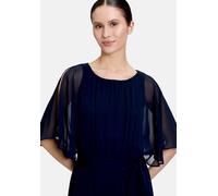 Vera Mont Jumpsuit Damen mit Bindegürtel, Chiffon, Rundhals, Marine, Größe 38