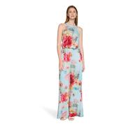 Overall VERA MONT "Damen mit Blumenprint", Damen, Gr. 42, Normalgrößen, blau, rosé, Satin, Obermaterial: 95% Polyester, 5% Elasthan. Futter: 100% Polyester, festlich, figurumspielend, amerikanischer A