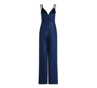 Overall VERA MONT "Damen mit Glanzeffekt", Damen, Gr. 36, Normalgrößen, dunkelblau, dunkelblau, Jersey, Obermaterial: 95% Polyester, 5% Elasthan; Futter: 100% Polyester, festlich, tailliert, V-Ausschn
