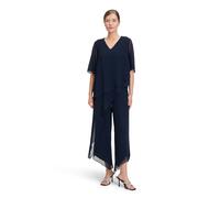 Overall VERA MONT "Vera Mont Jumpsuit mit Stufen", Damen, Gr. 38, Normalgrößen, blau (night sky), Chiffon, Obermaterial: 100% Polyester. Futter: 100% Polyester., elegant, loose fit, V-Ausschnitt, Over