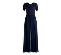 Overall VERA MONT "Damen mit Wasserfallausschnitt", Damen, Gr. 42, Normalgrößen, blau (night sky), Stoff, Obermaterial: 95% Polyester, 5% Elasthan. Besatz: 100% Polyester. Futter: 100% Polyester, ausg
