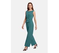 Overall VERA MONT "Damen mit weitem Bein", Damen, Gr. 34, Normalgrößen, grün (schwarz emerald), Crêpe, Obermaterial: 95% Polyester, 5% Elasthan. Futter: 100% Polyester, ausgestellt, U-Boot-Ausschnitt,
