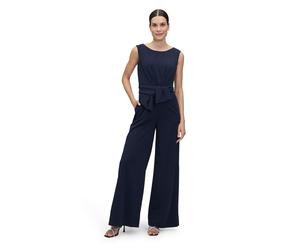 Overall VERA MONT "Damen mit weitem Bein", Damen, Gr. 40, Normalgrößen, blau (night sky), Crêpe, Obermaterial: 95% Polyester, 5% Elasthan. Futter: 100% Polyester, ausgestellt, U-Boot-Ausschnitt, Overa