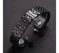 Overhil1s 12mm-26mm Metall atmungsaktiver Edelstahlband, austauschbares Armband-Armband Schnellspanne Edelstahl Geeignet Uhrenarmband for Männer und Frauen (Color : Schwarz, Size : 23mm)