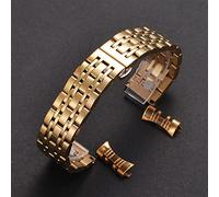 Overhil1s 12mm-26mm Metall atmungsaktiver Edelstahlband, austauschbares Armband-Armband Schnellspanne Edelstahl Geeignet Uhrenarmband for Männer und Frauen (Color : Gold, Size : 17mm)