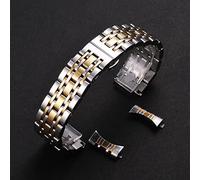 Overhil1s 12mm-26mm Metall atmungsaktiver Edelstahlband, austauschbares Armband-Armband Schnellspanne Edelstahl Geeignet Uhrenarmband for Männer und Frauen (Color : Sliver Gold, Size : 18mm)