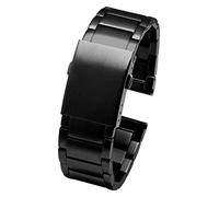 Overhil1s 22mm 24mm 26mm 28mm 30mm Edelstahl uhrband männer Metall Feste Armband Band Armband for Männer Frauen (Color : A Black, Size : 26mm)