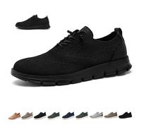 Overhil1s Wearbreeze-Schuhe for Herren, Ultra-Bequeme Urban-Schuhe for Herren, atmungsaktive Mesh-Oxfords, lässige Sneaker, leichte Business-Wanderschuhe(Black 2,42 EU)