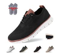 Overhil1s Wearbreeze-Schuhe für Herren, Breeze Urban Schuhe Herren, Urban - Ultrabequeme Schuhe, Breeze Schuhe Herren Atmungsaktive Mesh-Freizeitkleidung-Bootsschuhe(Schwarz,45 EU)