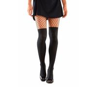 Overknee-Strumpfhose BUFFALO, Damen, Gr. 44/46, schwarz, Obermaterial: 90% Polyamid, 10% Elasthan, Netz, uni, elastisch, Strumpfhosen, mit blickdichten Overknee Strümpfen (99892814-44) schwarz