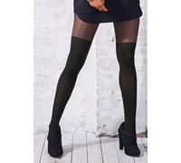 Overknee-Strumpfhose BUFFALO, Damen, Gr. 44/46, schwarz, Obermaterial: 94% Polyamid, 6% Elasthan, uni, elastisch, Strumpfhosen, in weicher Qualität (28228123-44) schwarz