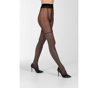 Feinstrumpfhose CAMANO "fine fashion", Damen, Gr. L, schwarz (schwarz silber), Obermaterial: 70% Polyamid, 20% metallisierte Fasern, 10% Elasthan, Strumpfhosen, mit nahtloser Verarbeitung (51617760-L)