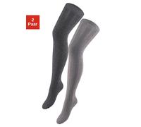 Overknees LAVANA, Damen, Gr. 39-42, schwarz (schwarz, meliert, grau, meliert), Baumwolle, Elasthan, Polyamid, meliert, elastisch, Socken, in Melangequalität (54415301-39) schwarz, meliert, grau, melie