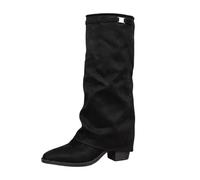 Overknees Winterstiefel Damen Stiefel Shark Boots Warme Stiefe Slouchy Boots Spitzer Zehenbereich Plateauabsatz Langschaft Knee High Winter Leder Mode Komfort Dressy Kniestiefel Mittelalter