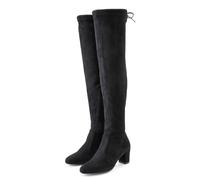 Overkneestiefel LASCANA "Slouchy Boots, Langschaft Stiefel, Schlupf-Boot", Damen, Gr. 41, Varioschaft, schwarz, Obermaterial: 100% Textilmaterial. Decksohle: 100% Lederimitat. Futter: 100% Textilmater