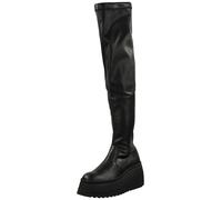 Overkneestiefel STEVE MADDEN "STEVE MADDEN Stiefel Leder/Textil", Damen, Gr. 39, schwarz, Leder, Textil, Schuhe (97397018-39) schwarz